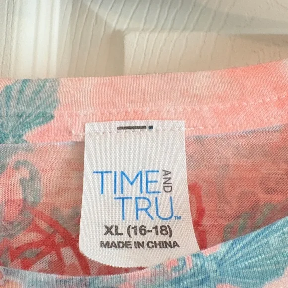 Time and Tru Multicolor Short Sleeve Top - Picture 2 of 2